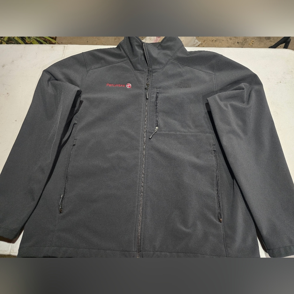 The North Face Jacket Mens Grey WindWall Soft Shell Fleece Lined Full Zip XL